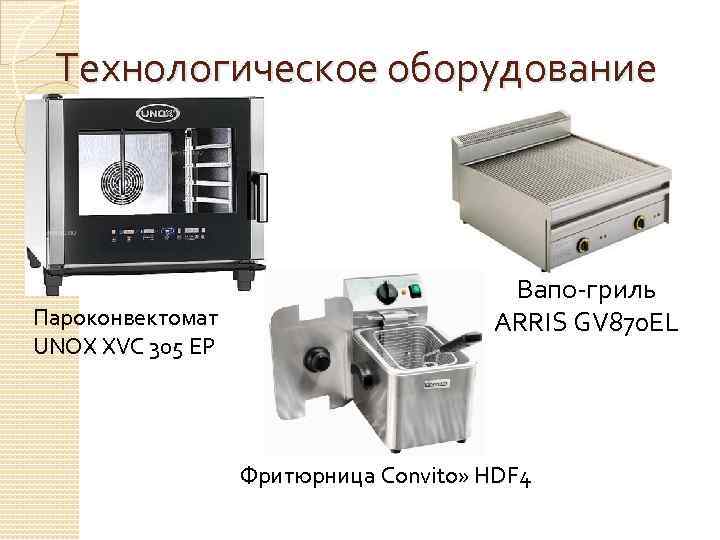 Технологическое оборудование Пароконвектомат UNOX XVC 305 ЕР Вапо-гриль ARRIS GV 870 EL Фритюрница Convito»