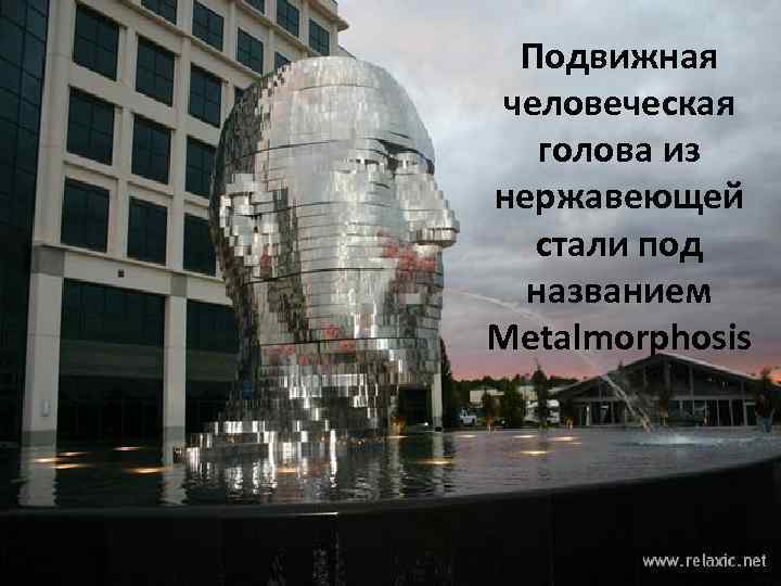 Подвижная человеческая голова из нержавеющей стали под названием Metalmorphosis 