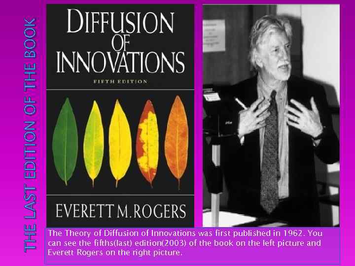 THE LAST EDITION OF THE BOOK Theory of Diffusion of Innovations was first published