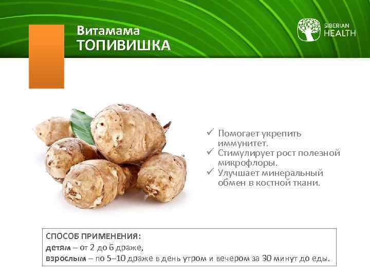 Витамама ТОПИВИШКА ü Помогает укрепить иммунитет. ü Стимулирует рост полезной микрофлоры. ü Улучшает минеральный