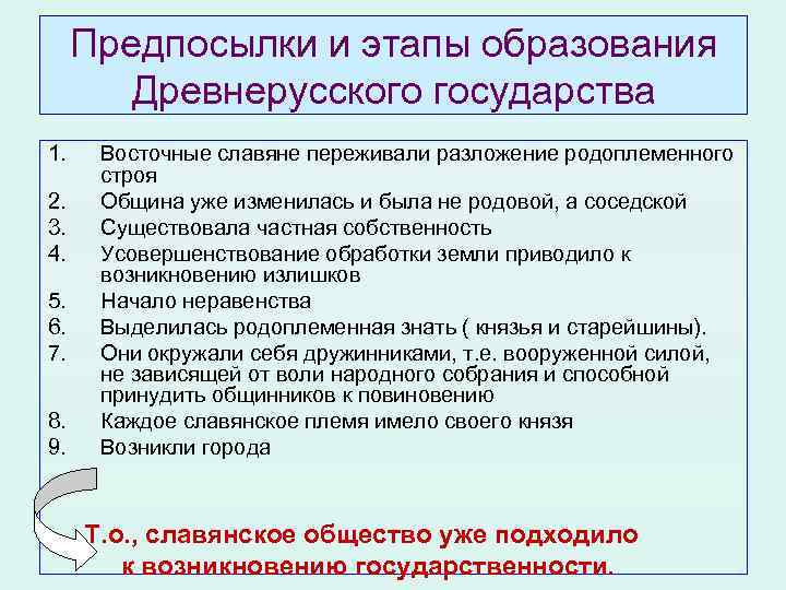 Составьте план ответа на вопрос образование древнерусского государства