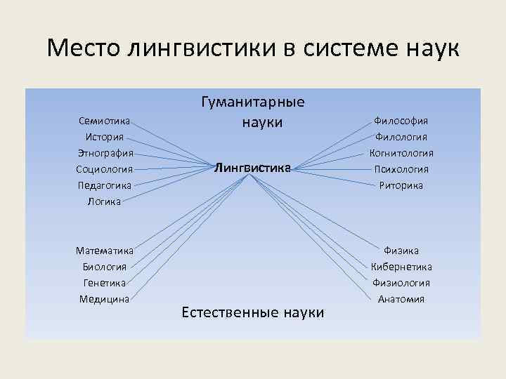 План естественные науки в системе научного знания