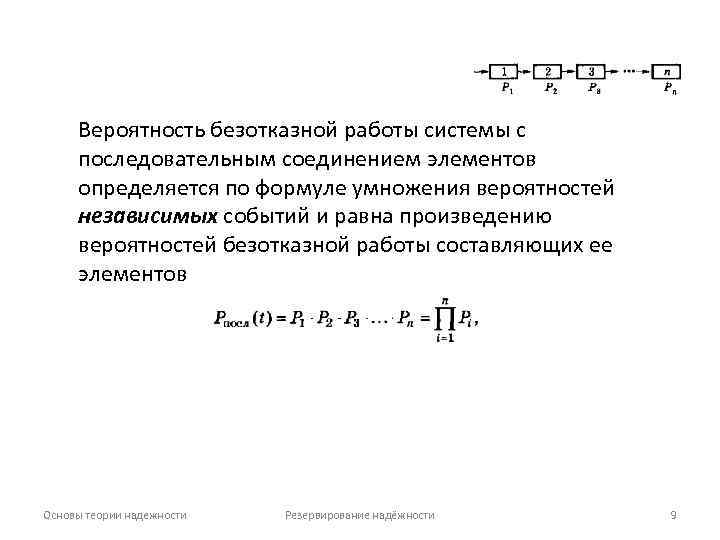 Вероятность безотказной работы. Определить вероятность безотказной работы системы. Надежность системы при последовательном соединении элементов. Вероятность безотказной работы формула.