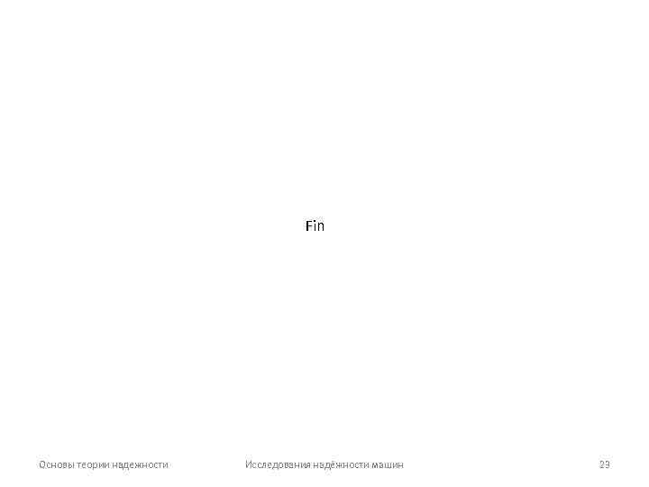 Fin Основы теории надежности Исследования надёжности машин 23 