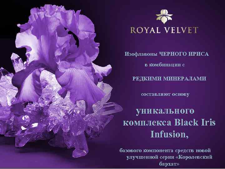 Изофлавоны ЧЕРНОГО ИРИСА в комбинации с РЕДКИМИ МИНЕРАЛАМИ составляют основу уникального комплекса Black Iris