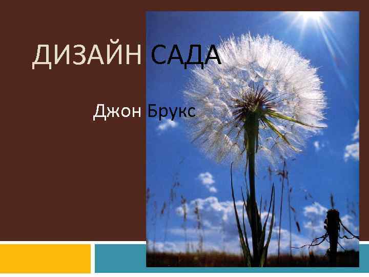 ДИЗАЙН САДА Джон Брукс 