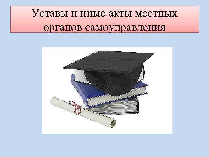 Уставы и иные акты местных органов самоуправления 