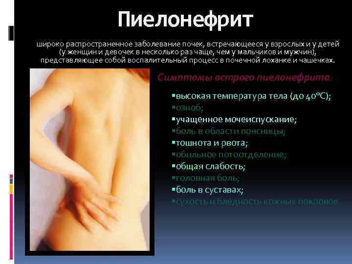 Пиелонефрит широко распространенное заболевание почек, встречающееся у взрослых и у детей (у женщин и