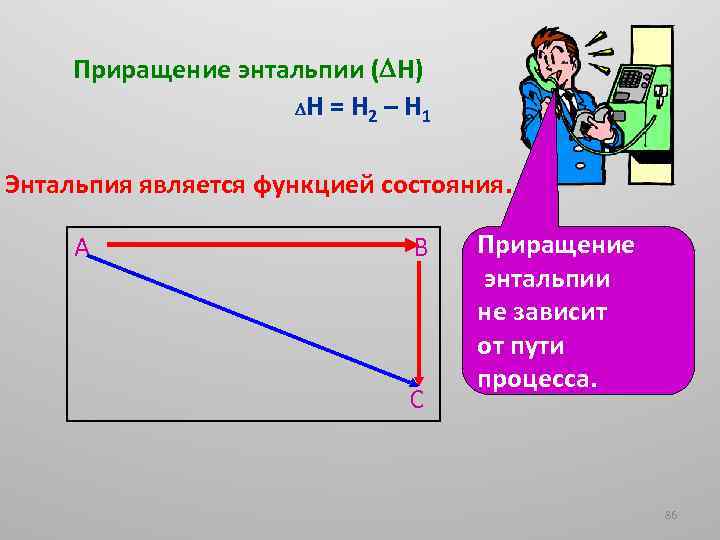 Приращение энтальпии ( H) H = H 2 – H 1 Энтальпия является функцией