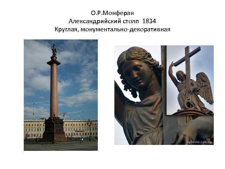 О. Р. Монферан Александрийский столп 1834 Круглая, монументально-декоративная 
