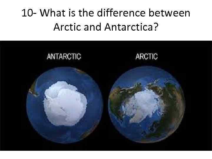 10 - What is the difference between Arctic and Antarctica? 