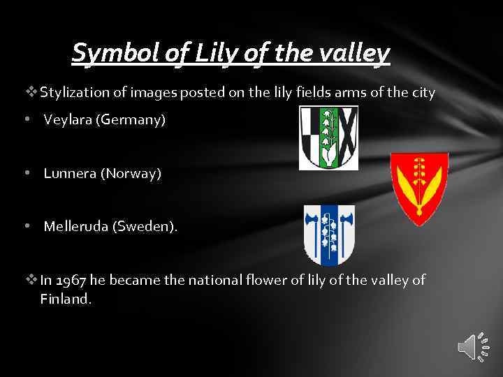 Symbol of Lily of the valley v Stylization of images posted on the lily