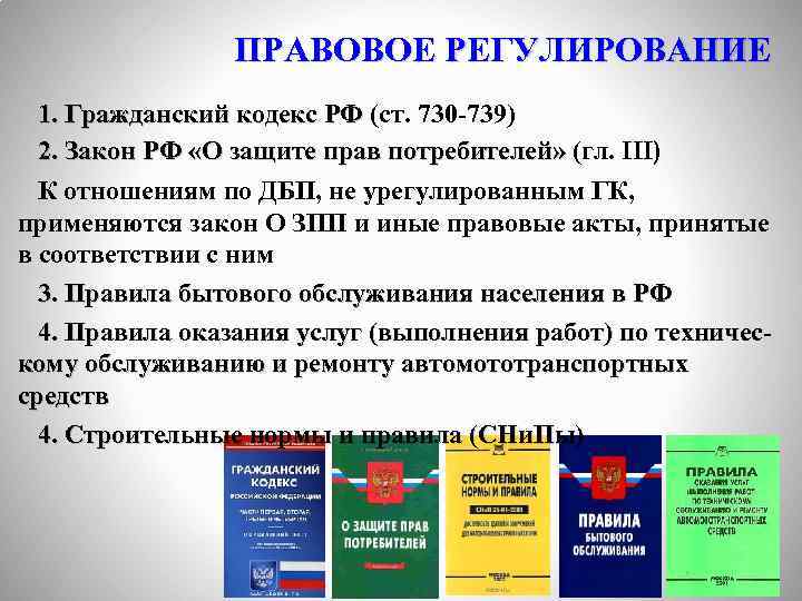 Правовое регулирование реализации товаров работ услуг презентация