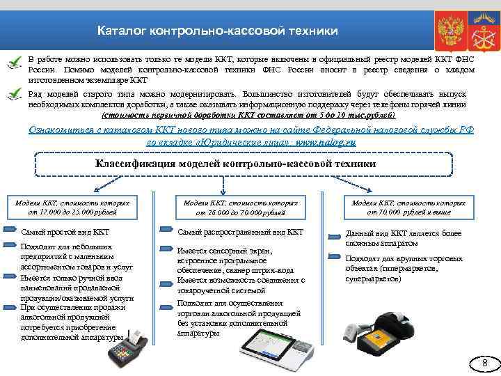 Каталог контрольно-кассовой техники В работе можно использовать только те модели ККТ, которые включены в