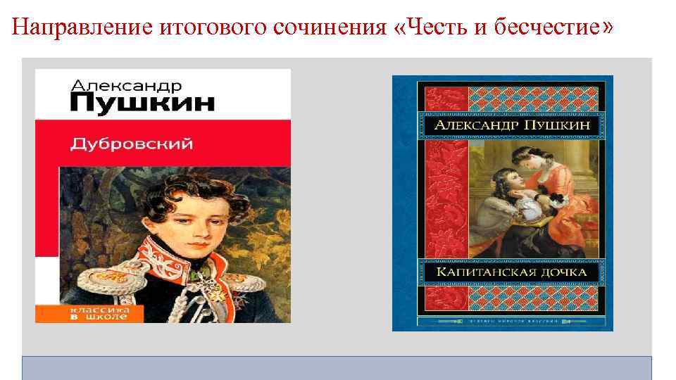 Направление итогового сочинения «Честь и бесчестие» 