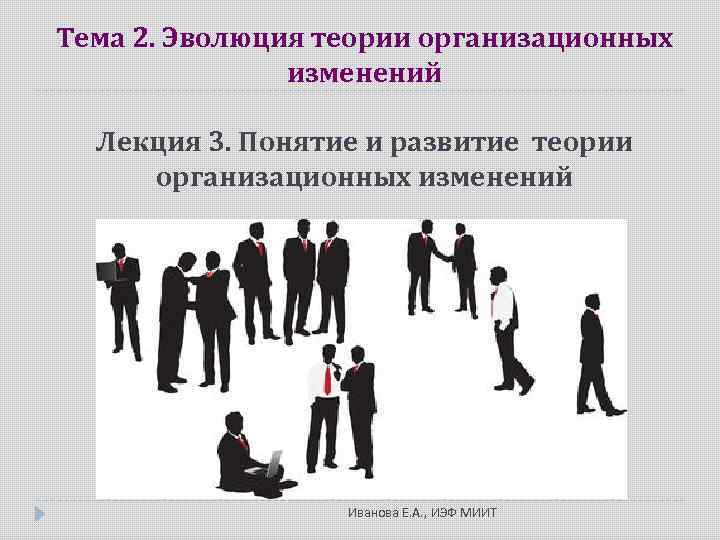 Тема 2. Эволюция теории организационных изменений Лекция 3. Понятие и развитие теории организационных изменений