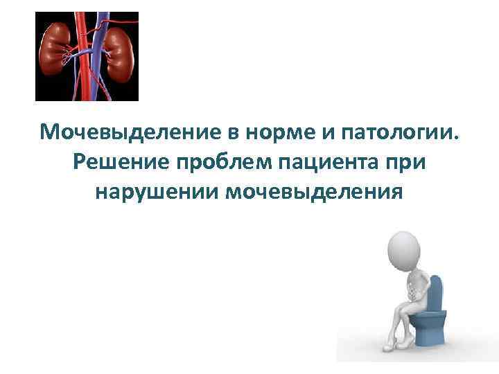 Мочевыделение в норме и патологии. Решение проблем пациента при нарушении мочевыделения 