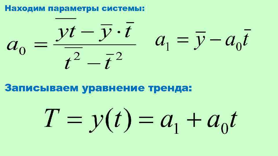 Находим параметры системы: Записываем уравнение тренда: 