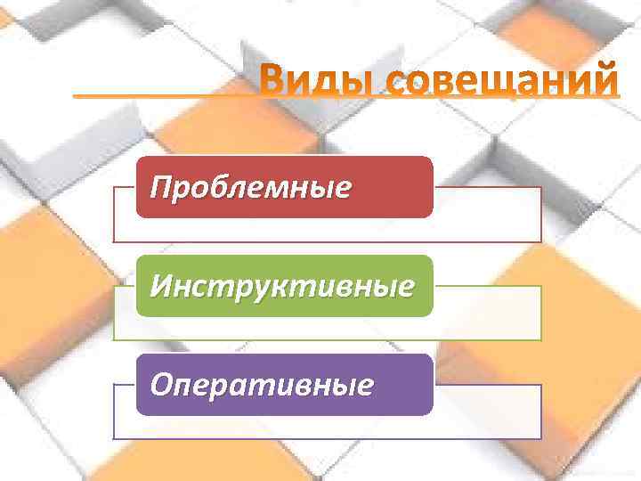 Проблемные Инструктивные Оперативные 