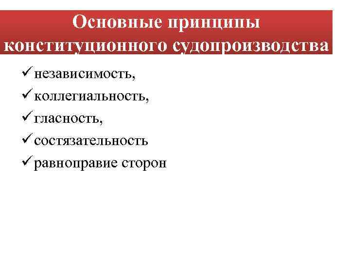 Общие правила конституционного судопроизводства