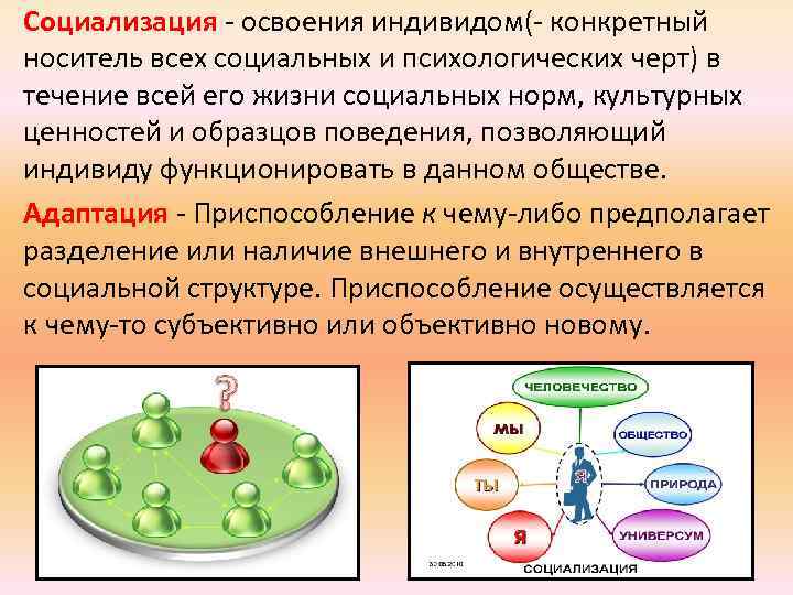 Социализация процесс освоения индивидом. Сходства адаптации и социализации. Социализация и социальная адаптация. Адаптация и социализация разница. Различия между социализацией и адаптацией.