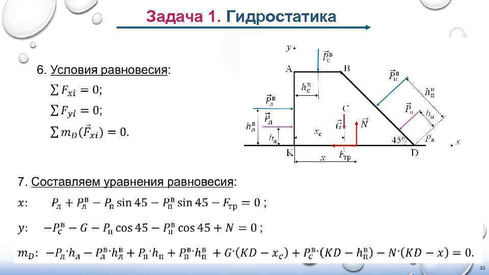 Задача 1. Гидростатика 22 