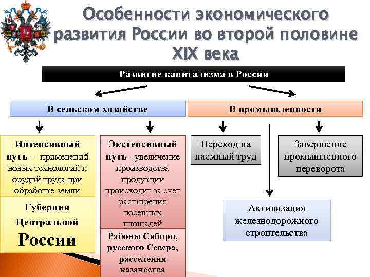 Особенности экономического развития России во второй половине XIX века Развитие капитализма в России В