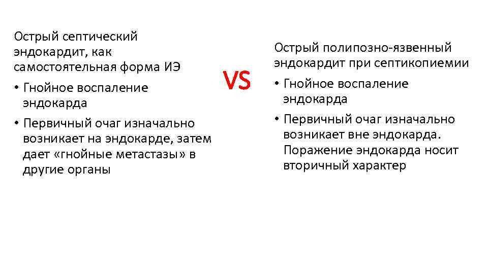Острый септический эндокардит, как самостоятельная форма ИЭ • Гнойное воспаление эндокарда • Первичный очаг