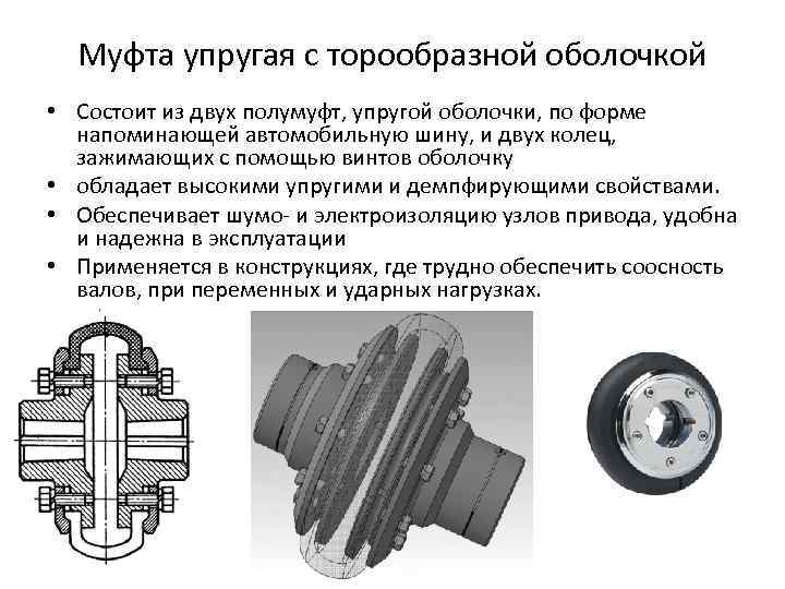 Чертеж упругой муфты с торообразной оболочкой