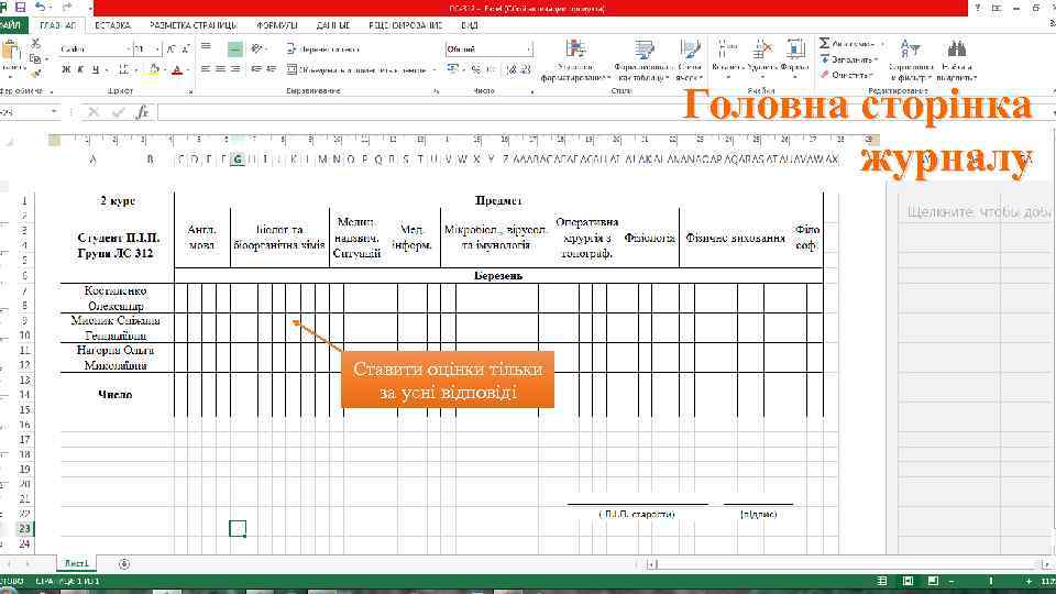 Головна сторінка журналу Ставити оцінки тільки за усні відповіді 