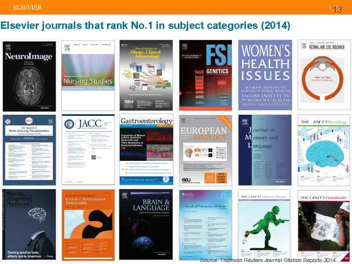 13 | 13 Elsevier journals that rank No. 1 in subject categories (2014) Source: