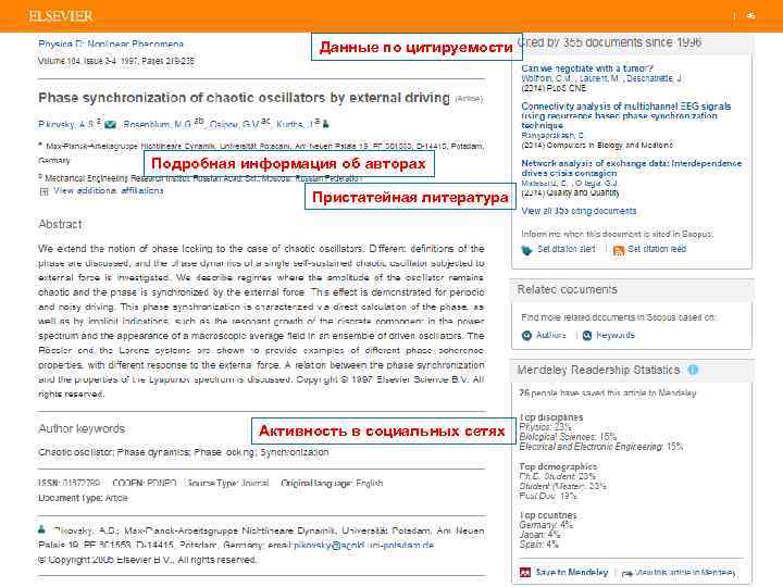 | 46 Данные по цитируемости Подробная информация об авторах Пристатейная литература Активность в социальных