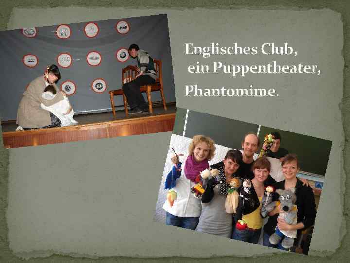 Englisches Club, ein Puppentheater, Phantomime. 