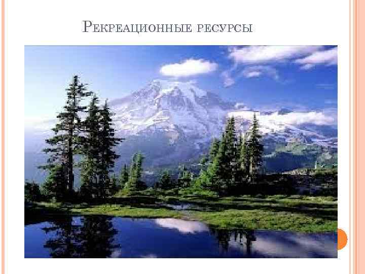 РЕКРЕАЦИОННЫЕ РЕСУРСЫ 
