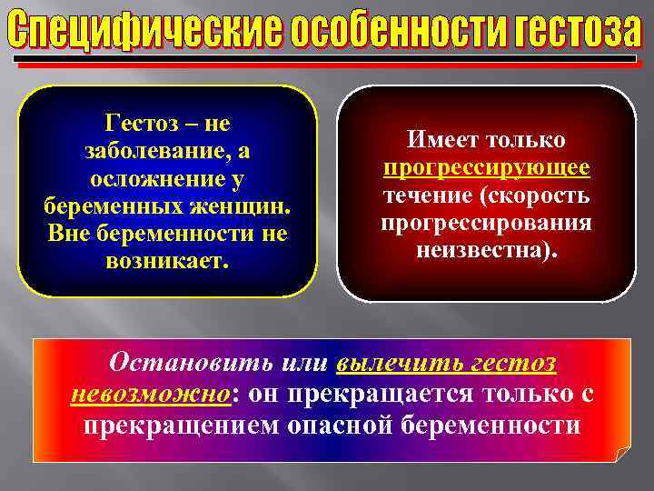 Гестоз – не заболевание, а осложнение у беременных женщин. Вне беременности не возникает. Имеет
