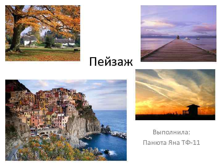 Пейзаж Выполнила: Панюта Яна ТФ-11 