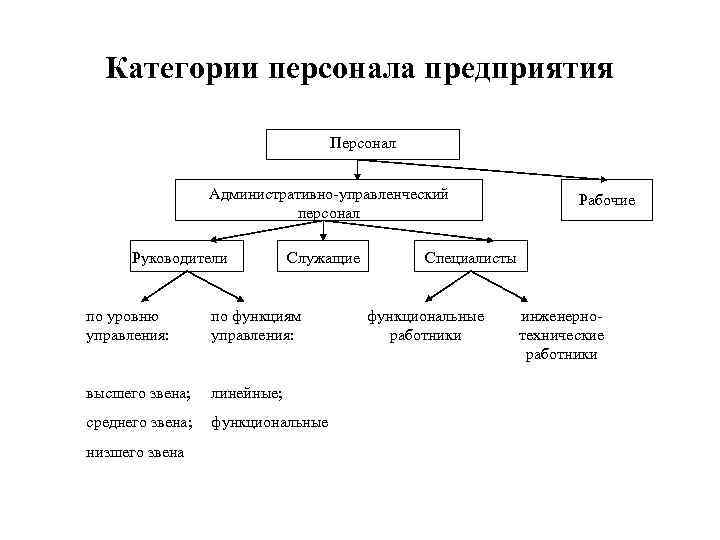 Классификация персонала предприятия схема