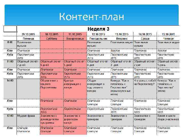 Контент-план 