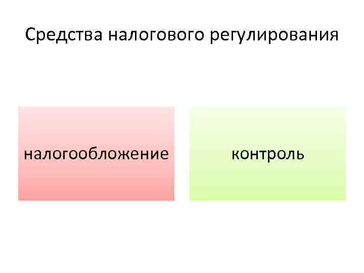Средства налогового регулирования налогообложение контроль 