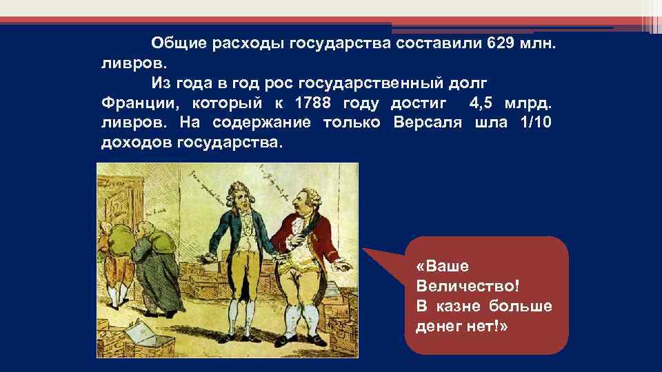 Общие расходы государства составили 629 млн. ливров. Из года в год рос государственный долг