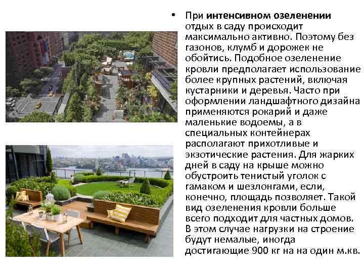  • При интенсивном озеленении отдых в саду происходит максимально активно. Поэтому без газонов,