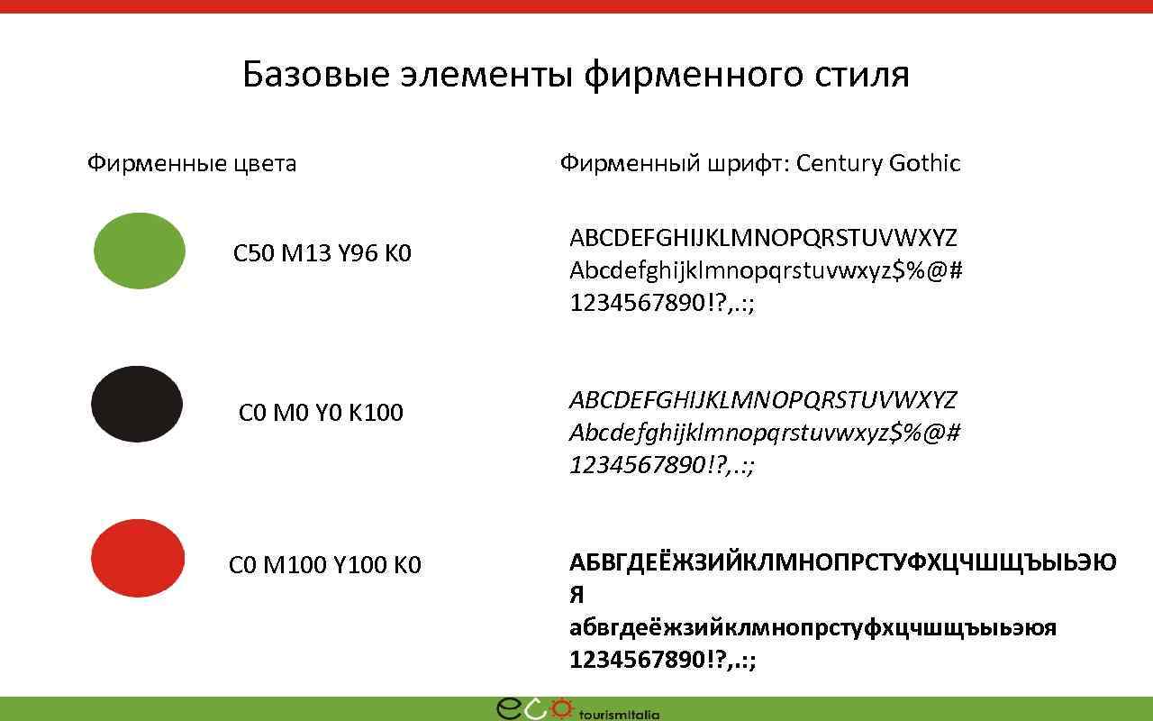 Базовые элементы фирменного стиля Фирменные цвета C 50 M 13 Y 96 K 0