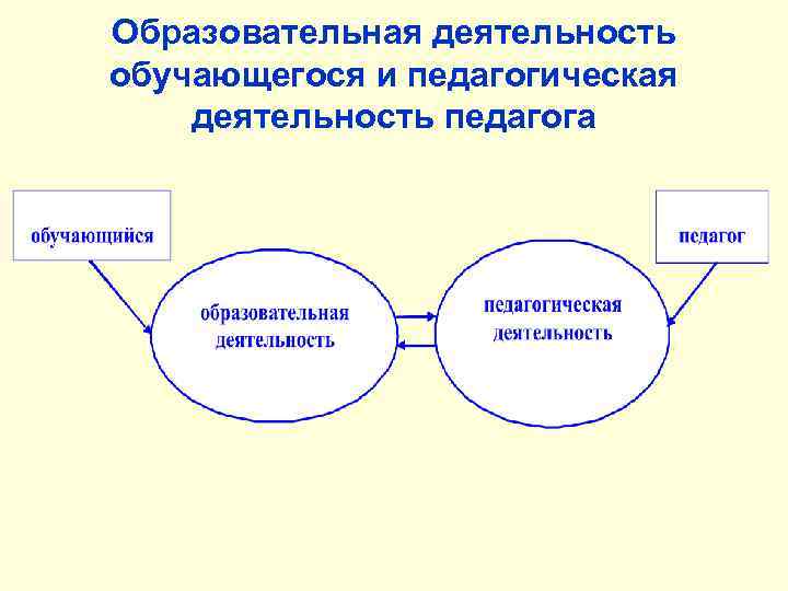 Образовательная деятельность обучающегося и педагогическая деятельность педагога 