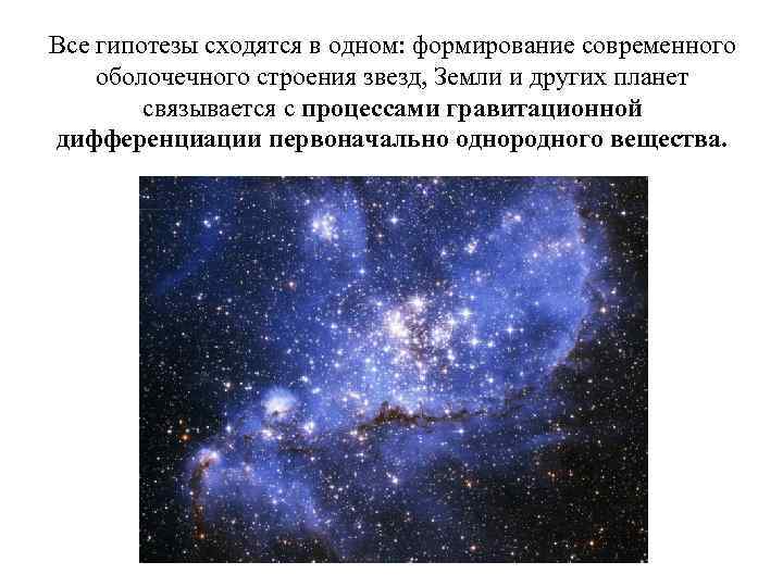 Все гипотезы сходятся в одном: формирование современного оболочечного строения звезд, Земли и других планет