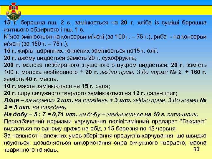  15 г. борошна пш. 2 с. замінюється на 20 г. хліба із суміші