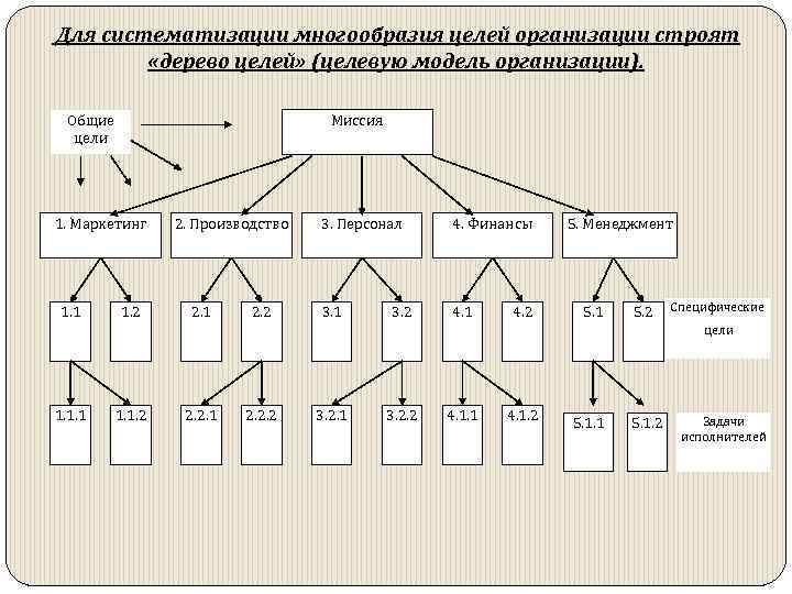 Направления целей организации