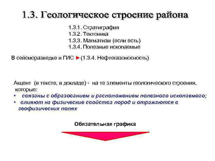 1. 3. 1. Стратиграфия 1. 3. 2. Тектоника 1. 3. 3. Магматизм (если есть)