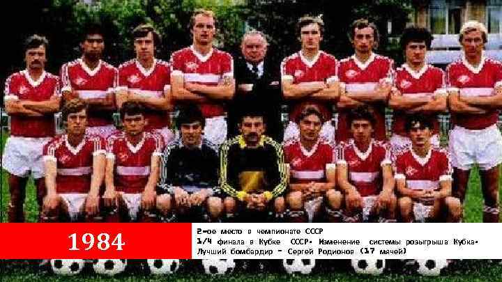 1984 2 -ое место в чемпионате СССР 1/4 финала в Кубке СССР. Изменение системы