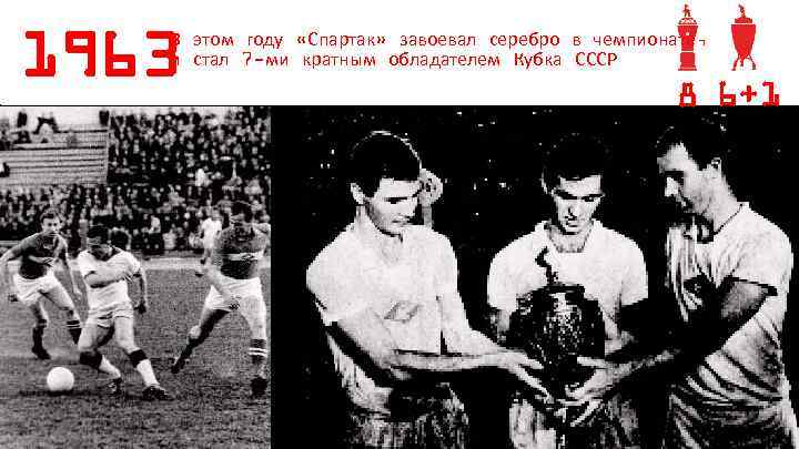 1963 В этом году «Спартак» завоевал серебро в чемпионате, и стал 7 -ми кратным