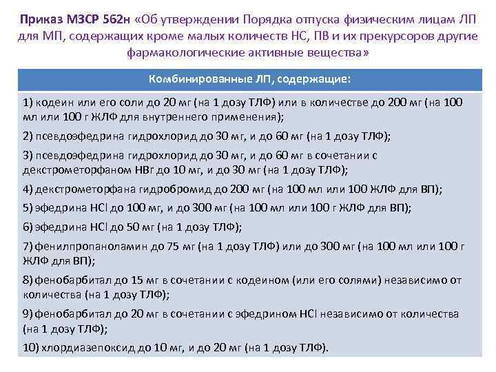 Норма отпуска. Нормы отпуска приказ. Приказ МЗ 562н. Приказ 562. Приказ об отпуске ЛП.